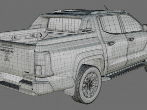 Mitsubishi Triton L200 2024 with interior 3D Model