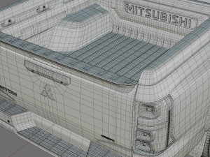 Mitsubishi Triton L200 2024 with interior 3D Model