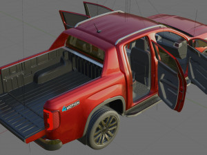 Volkswagen Amarok 2023 Aventura with interior 3D Model
