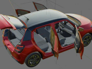 Suzuki Swift 2024 com interior Modelo 3D