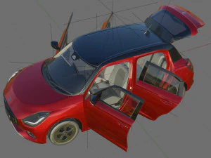 Suzuki Swift 2024 com interior Modelo 3D