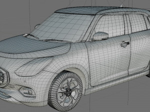 Suzuki Swift 2024 with interior 3D मॉडल