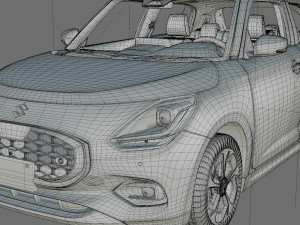 Suzuki Swift 2024 with interior 3D मॉडल
