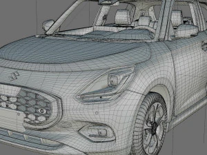 Suzuki Swift 2024 com interior Modelo 3D