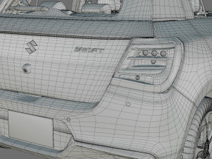 Suzuki Swift 2024 with interior 3D मॉडल