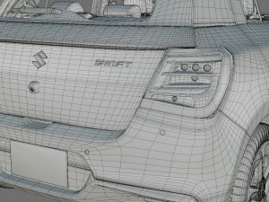 Suzuki Swift 2024 com interior Modelo 3D