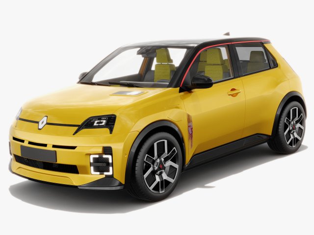 Renault 5 E-Tech 2025 with interior 3D 모델 .c4d .max .obj .3ds .fbx .stl .blend 