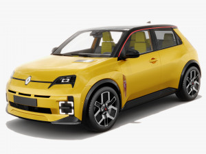 Renault 5 E-Tech 2025 with interior 3D Model