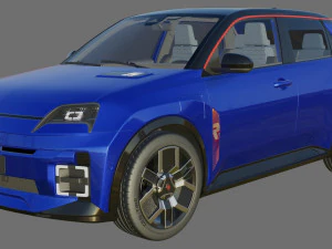Renault 5 E-Tech 2025 with interior 3D Model