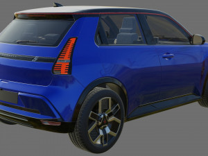 Renault 5 E-Tech 2025 with interior 3D 모델