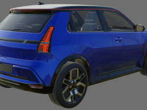 Renault 5 E-Tech 2025 with interior 3D Model