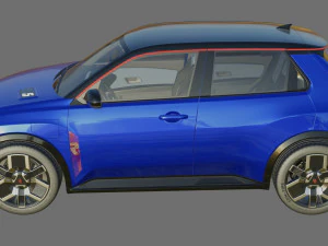 Renault 5 E-Tech 2025 with interior 3D Model