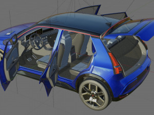 Renault 5 E-Tech 2025 with interior 3D 모델