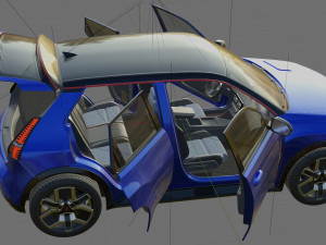Renault 5 E-Tech 2025 with interior 3D 모델