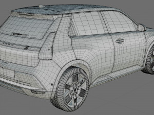 Renault 5 E-Tech 2025 with interior 3D 모델