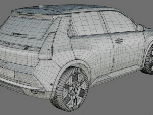 Renault 5 E-Tech 2025 with interior 3D Model