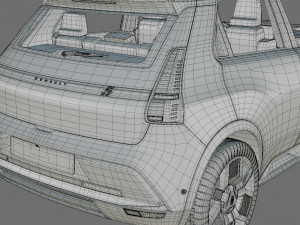Renault 5 E-Tech 2025 with interior 3D 모델