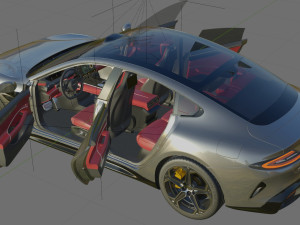 Xiaomi SU7 2024 with interior 3D Model