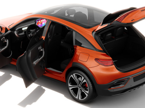 Smart 3 Brabus 2024 with interior 3D 모델