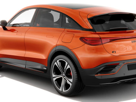 Smart 3 Brabus 2024 with interior 3D Model