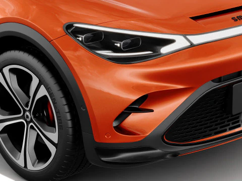 Smart 3 Brabus 2024 with interior 3D Model