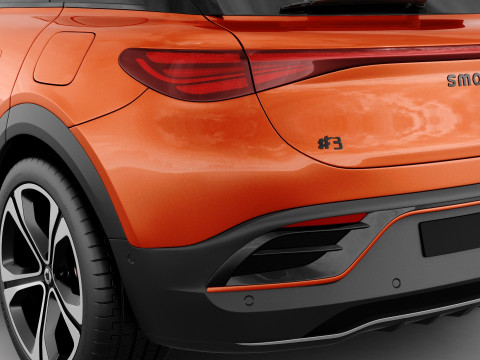 Smart 3 Brabus 2024 with interior 3D 모델