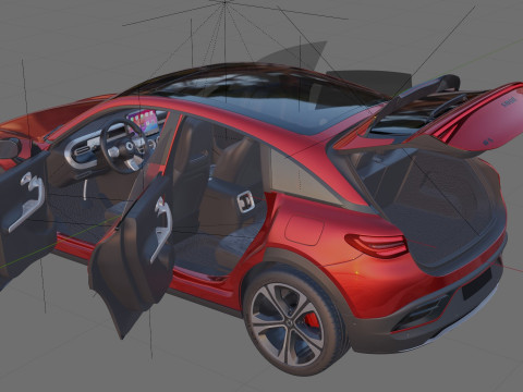 Smart 3 Brabus 2024 with interior 3D 모델