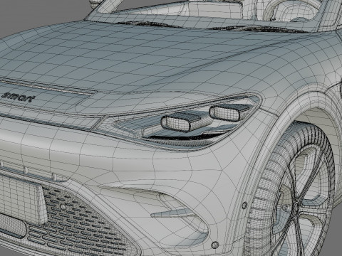 Smart 3 Brabus 2024 with interior 3D 모델