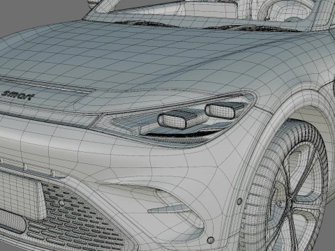 Smart 3 Brabus 2024 with interior 3D Model