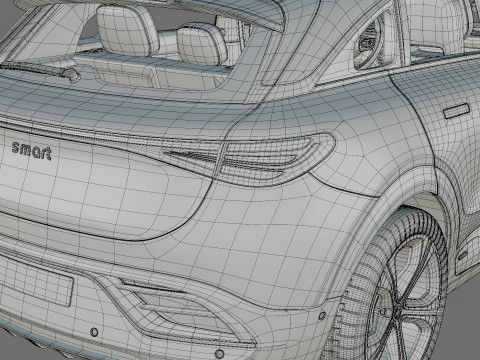 Smart 3 Brabus 2024 with interior 3D 모델