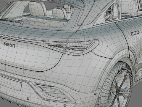 Smart 3 Brabus 2024 with interior 3D Model