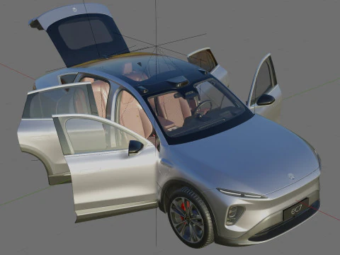 Nio EC7 2023 with interior 3D Model