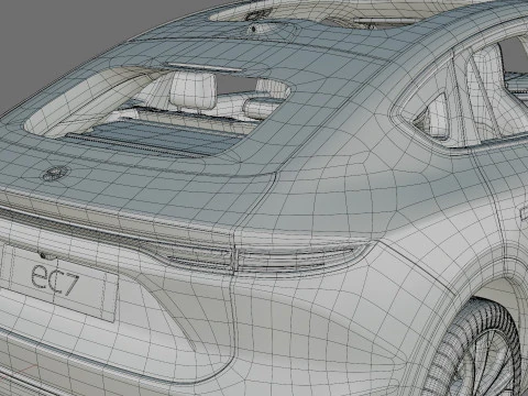 Nio EC7 2023 with interior 3D Model