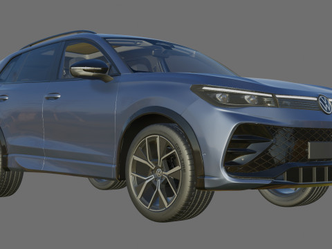 Volkswagen Tiguan 2024 with interior 3D Model