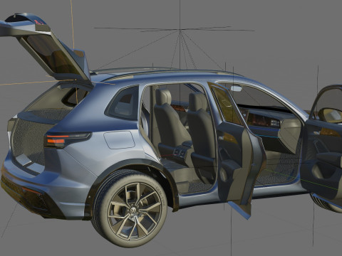 Volkswagen Tiguan 2024 with interior 3D Model