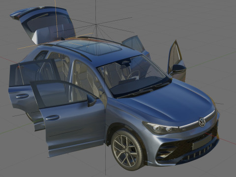Volkswagen Tiguan 2024 with interior 3D Model