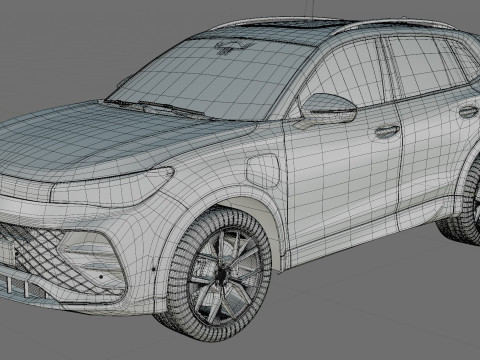 Volkswagen Tiguan 2024 with interior 3D Model