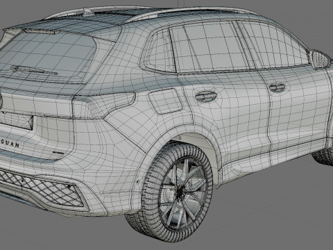 Volkswagen Tiguan 2024 with interior 3D Model