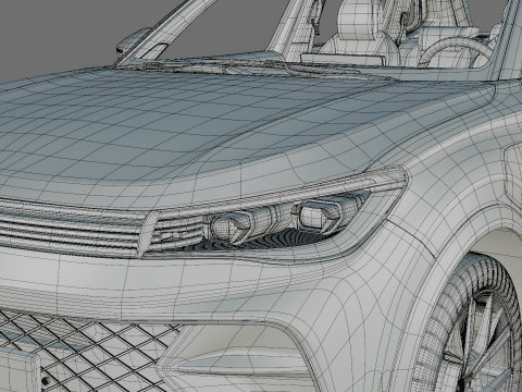 Volkswagen Tiguan 2024 with interior 3D Model