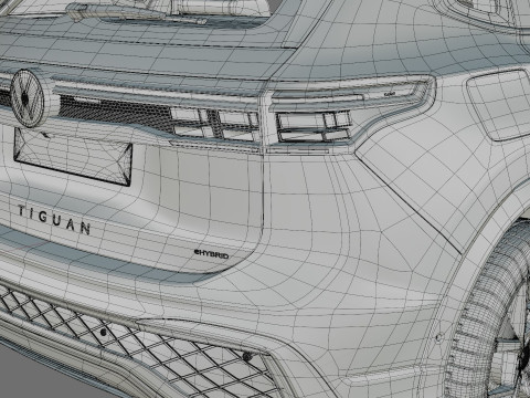 Volkswagen Tiguan 2024 with interior 3D Model