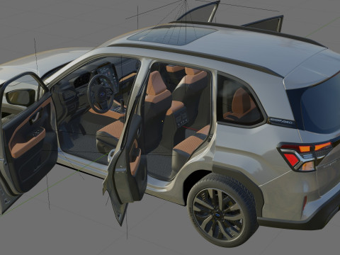 Subaru Forester 2025 with interior 3D मॉडल