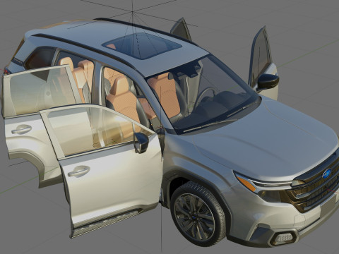 Subaru Forester 2025 with interior 3D मॉडल