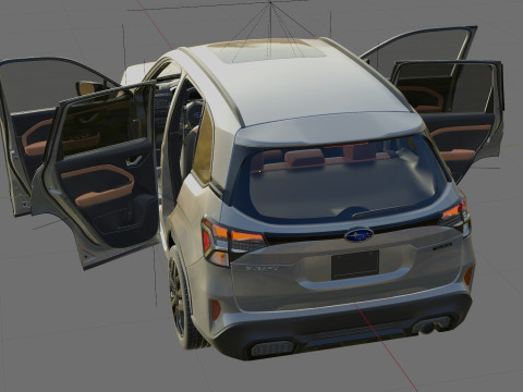 Subaru Forester 2025 with interior 3D मॉडल