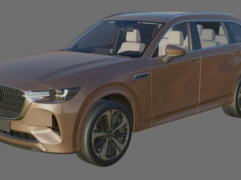 Mazda CX-80 2025 with interior 3D Model