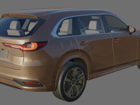 Mazda CX-80 2025 with interior 3D Model