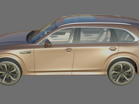 Mazda CX-80 2025 with interior 3D Model