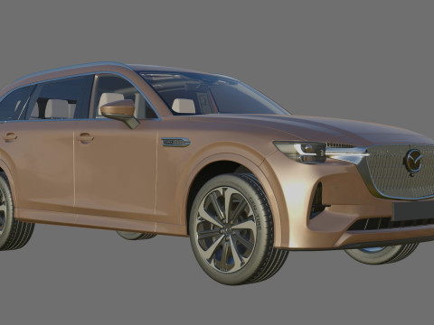 Mazda CX-80 2025 with interior 3D Model