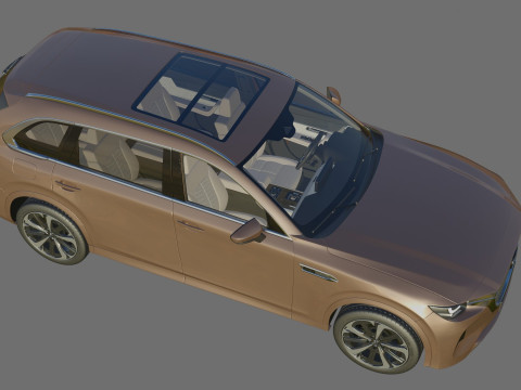 Mazda CX-80 2025 with interior 3D Model