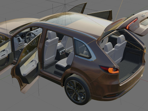 Mazda CX-80 2025 with interior 3D Model