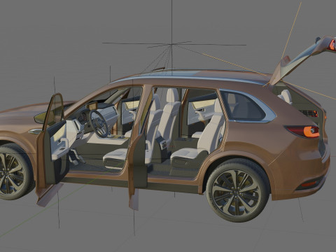 Mazda CX-80 2025 with interior 3D Model
